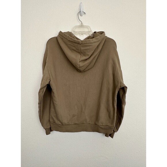 Celine Women's Cropped Hoodie Logo Spellout Autumn/Winter Collection Green Small - Picture 10 of 11